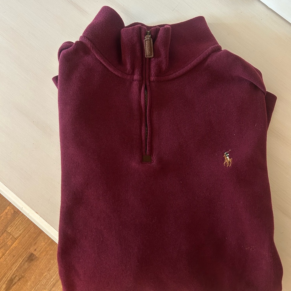 Men Polo Quarter Zip Sweater